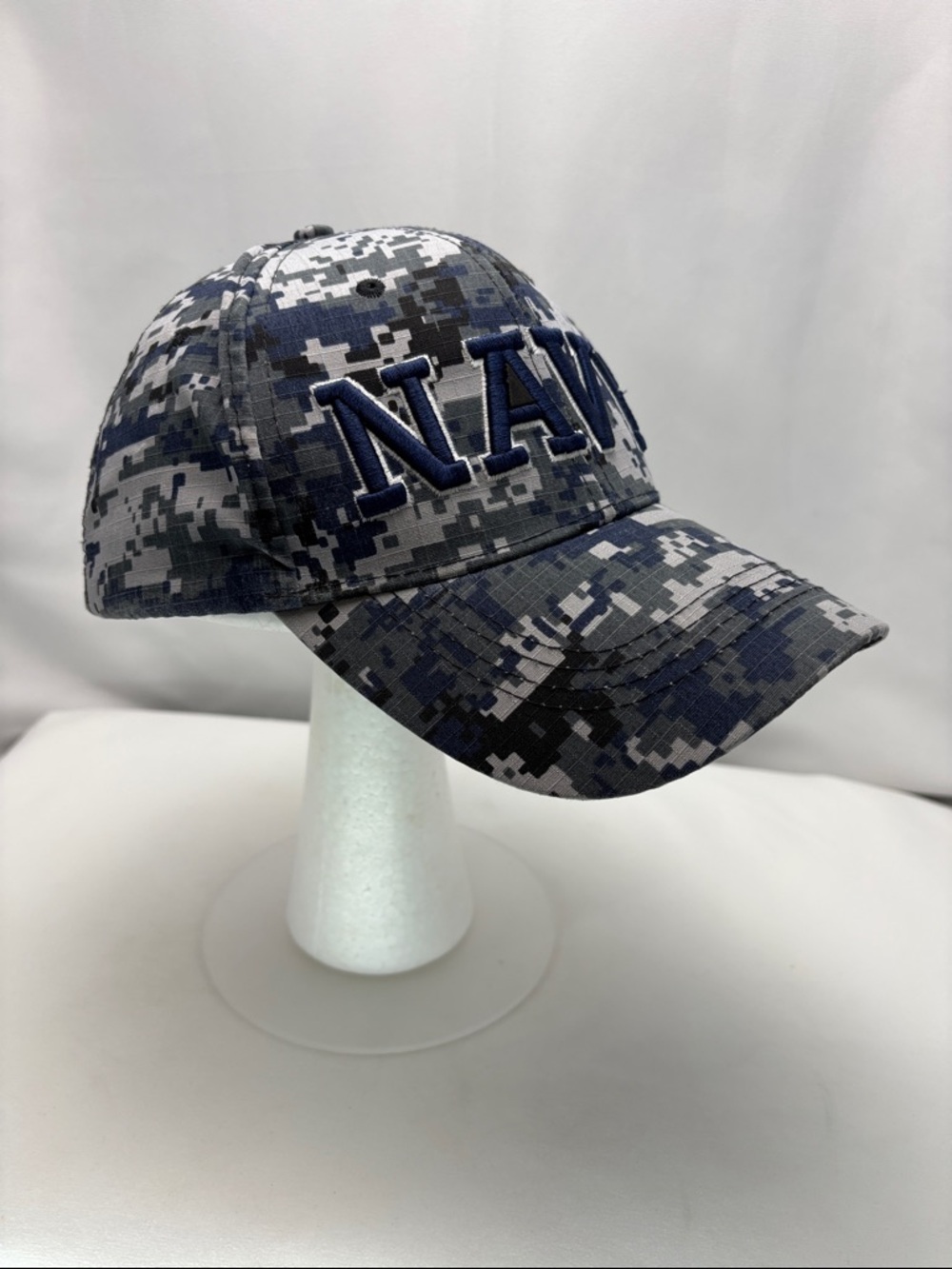 NAVY Digital Camo Baseball Cap - Blue Gray #0504 - Picture 6 of 9